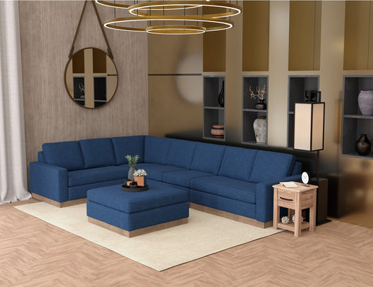 IFD - Georgia - Wooden Frame & Base, Upholstered Square Ottoman - IUP722-OTT-221 view 2