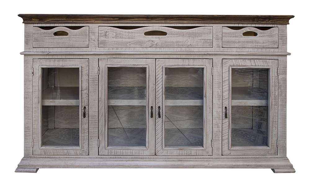 IFD - Gray Console 3 Drawers 4 Doors - IFD7001CNS veiw 1