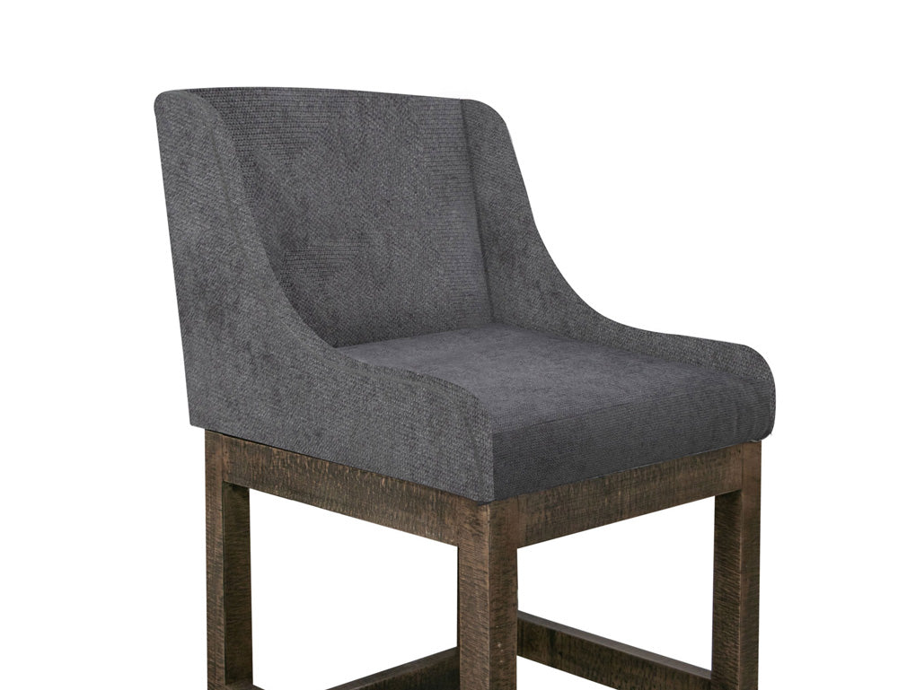 IFD - Gray - Wooden Frame & Base, 24in Upholstered Barstool - IUP700-BST24-121 view 3