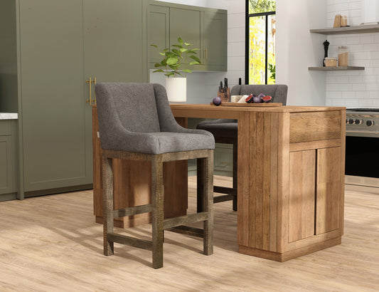 IFD - Gray - Wooden Frame & Base, 30in Upholstered Barstool - IUP700-BST30-121 view 2