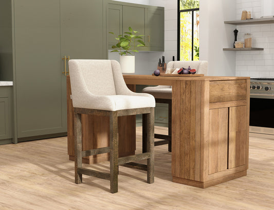 IFD - Gray - Wooden Frame & Base, 30in Upholstered Barstool - IUP700-BST30-161 view 2