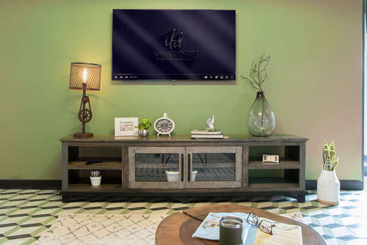 IFD - Loft Brown 2 Doors & Shelves, 93in TV Stand - IFD6441STN93 veiw 2