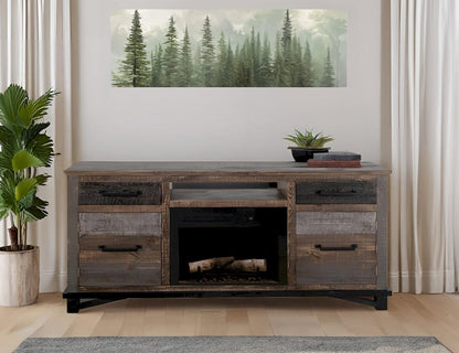 IFD  - Loft Brown  - 2 Drawer 2 Door Fireplace TV Stand 70"  - IFD6441EFP70 view 5
