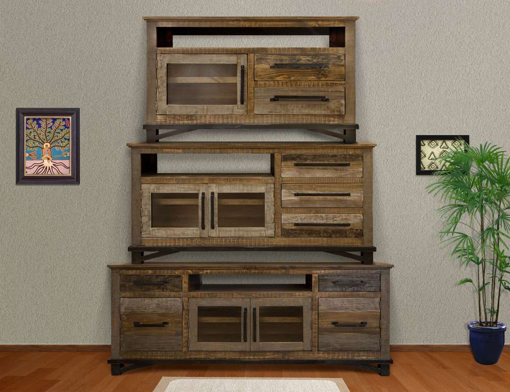 IFD - Loft Brown 2 Drawers, 1 Door, 52in TV Stand - IFD6441STN52 veiw 2