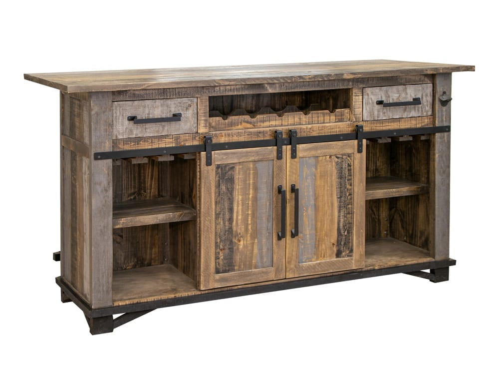 IFD - Loft Brown 2 Drawers & 2 Doors, Bar - IFD6441BAR view 1