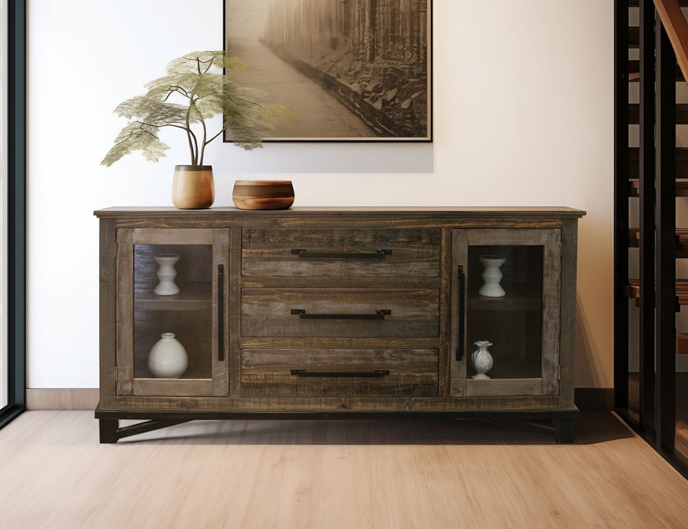 IFD - Loft Brown 3 Drawer, 2 Door, Buffet - IFD6441BFF view 3