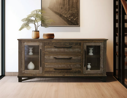 IFD - Loft Brown 3 Drawer, 2 Door, Buffet - IFD6441BFF view 3