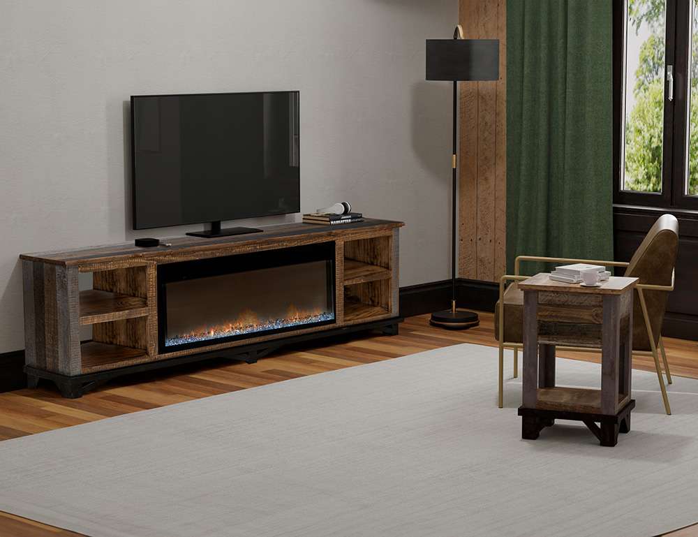 IFD - Loft Brown - 4 Shelves TV Stand & Electric Fireplace 50in - IFD-EFP50_IFD6441EFP veiw 3