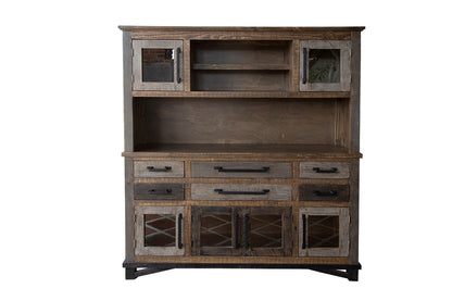 IFD - Loft Brown Buffet & Hutch w/6 Drawers, 6 Doors - IFD6441HUT view 1