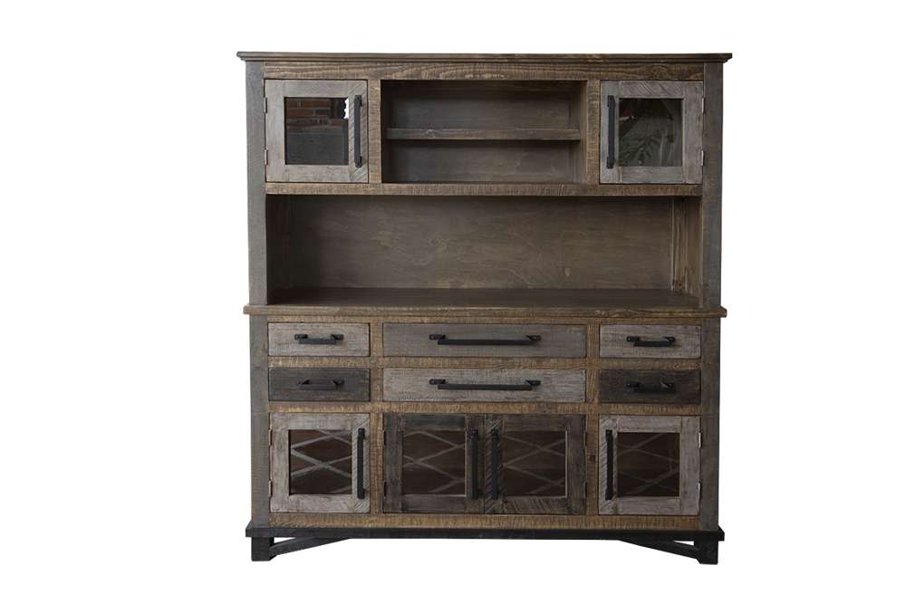 IFD - Loft Brown Buffet & Hutch w/6 Drawers, 6 Doors - IFD6441HUT veiw 1