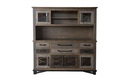 IFD - Loft Brown Buffet & Hutch w/6 Drawers, 6 Doors - IFD6441HUT veiw 1