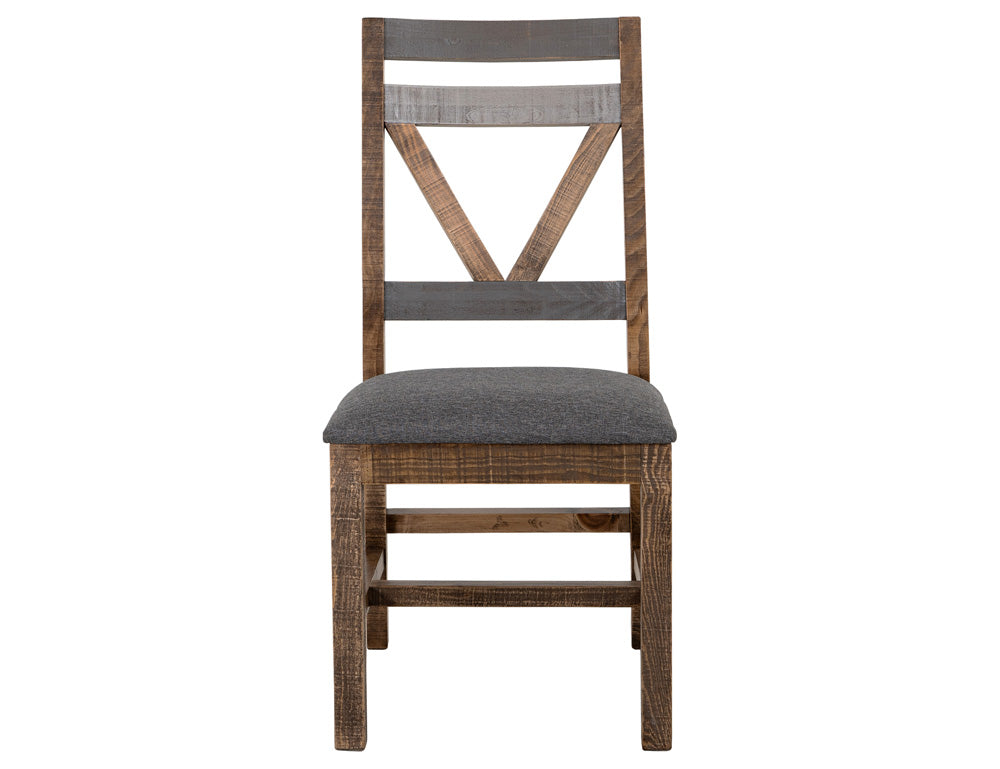 IFD - Loft Brown Chair w/Fabric Seat (Set of 2) - IFD6552CHR view 2