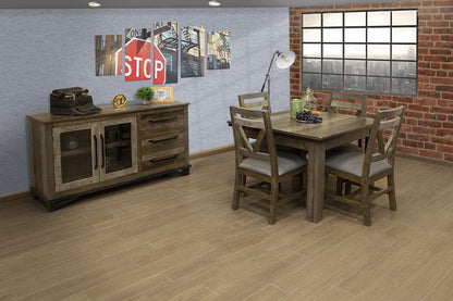 IFD - Loft Brown Chair w/Fabric Seat (Set of 2) - IFD6552CHR veiw 3