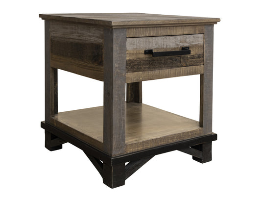 IFD - Loft Brown End Table 1 Drawer - IFD6441END view 1