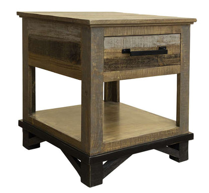 IFD - Loft Brown End Table 1 Drawer - IFD6441END veiw 1