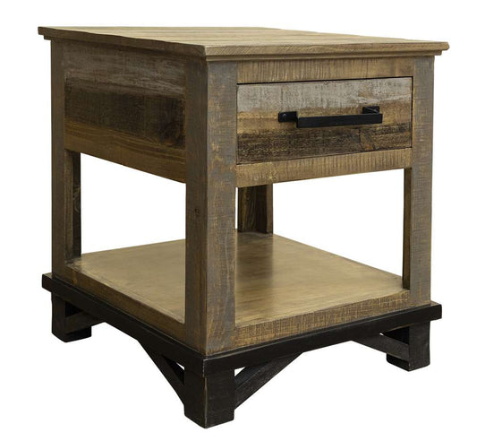 IFD - Loft Brown End Table 1 Drawer - IFD6441END veiw 1