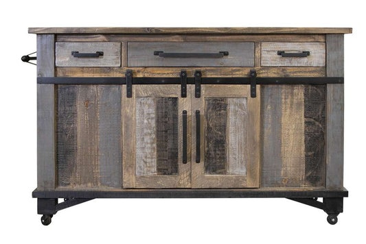 IFD - Loft Brown Kitchen Island 3 Drawers 6 Doors - IFD6441KSL veiw 1