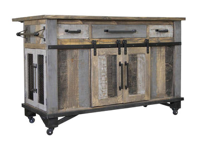 IFD - Loft Brown Kitchen Island 3 Drawers 6 Doors - IFD6441KSL veiw 3