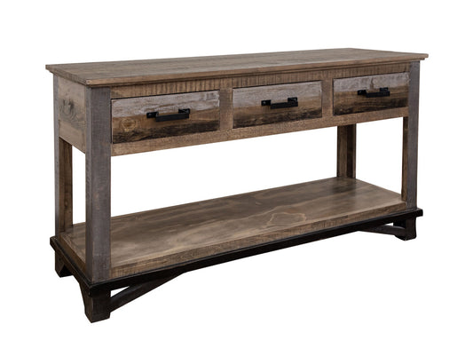 IFD - Loft Brown Sofa Table 3 Drawers - IFD6441SOF view 1