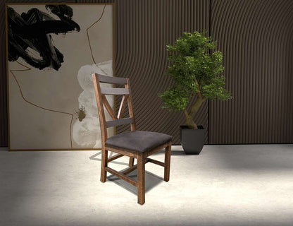 IFD - Loft Brown - Upholstered Seat Wooden Chair (Set of 2) - IFD6443CHR veiw 2