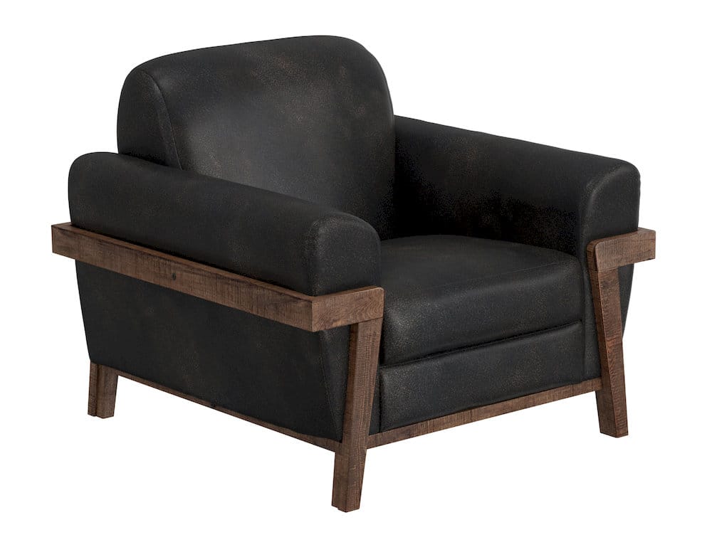 IFD  - Loft Brown  - Wooden Frame & Base, Armchair  - Black  - IUP644-ACH-216 view 1