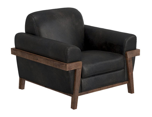 IFD  - Loft Brown  - Wooden Frame & Base, Armchair  - Black  - IUP644-ACH-216 view 1