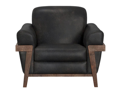IFD  - Loft Brown  - Wooden Frame & Base, Armchair  - Black  - IUP644-ACH-216 view 2