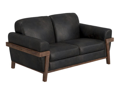 IFD  - Loft Brown  - Wooden Frame & Base, Loveseat  - Black  - IUP644-LOV-216 view 1