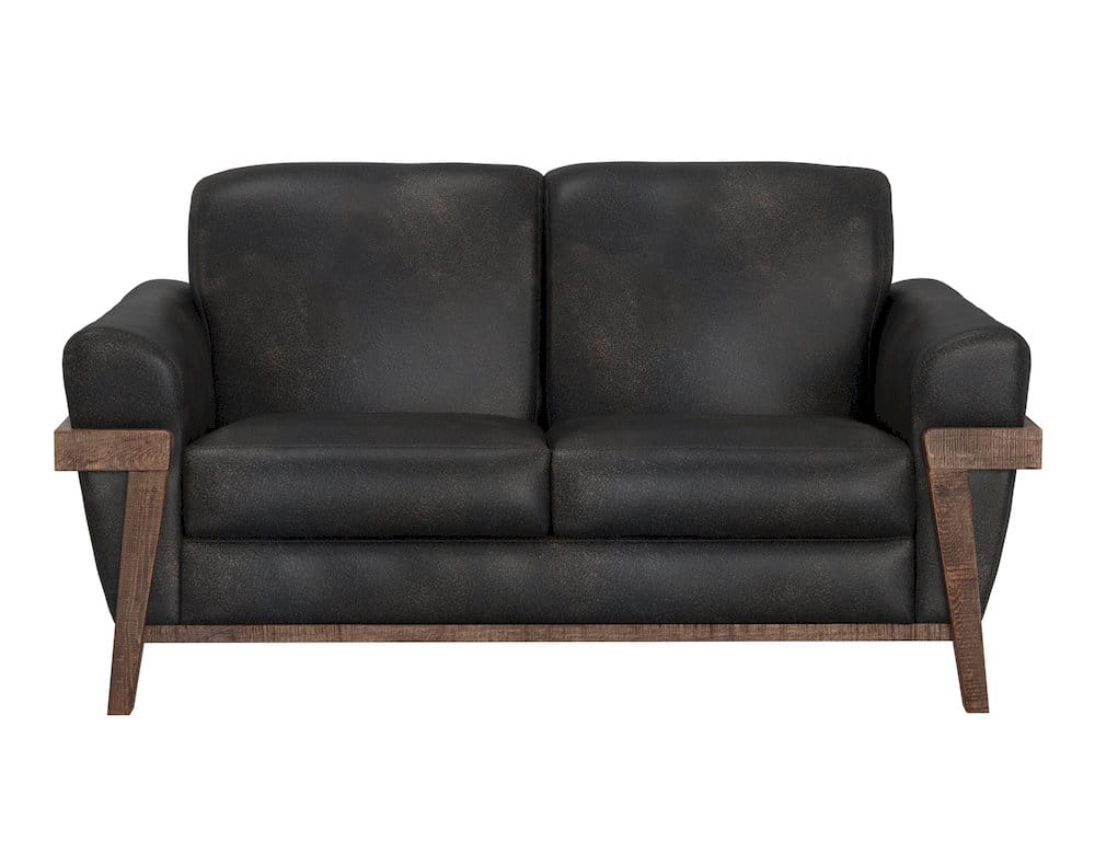 IFD  - Loft Brown  - Wooden Frame & Base, Loveseat  - Black  - IUP644-LOV-216 view 2
