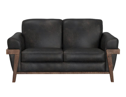 IFD  - Loft Brown  - Wooden Frame & Base, Loveseat  - Black  - IUP644-LOV-216 view 2