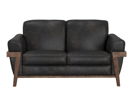 IFD  - Loft Brown  - Wooden Frame & Base, Loveseat  - Black  - IUP644-LOV-216 view 2