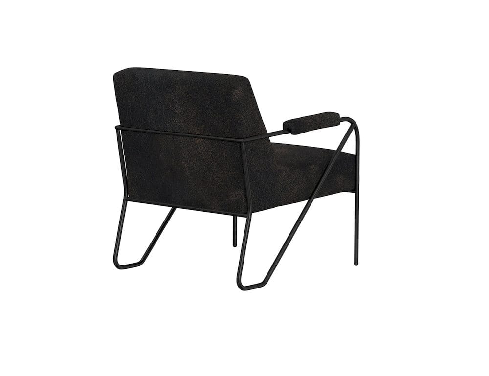 IFD  - Lotus  - Wooden Frame & Metal Base, Armchair  - Black  - IUP132-ACH-216 view 2