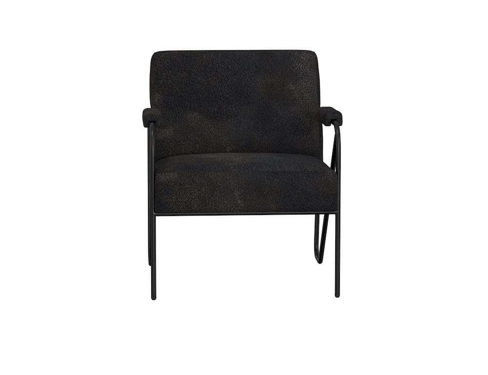 IFD  - Lotus  - Wooden Frame & Metal Base, Armchair  - Black  - IUP132-ACH-216 view 3