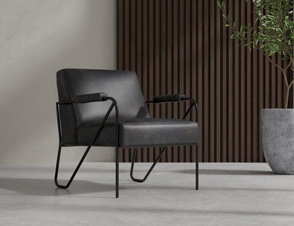 IFD  - Lotus  - Wooden Frame & Metal Base, Armchair  - Black  - IUP132-ACH-216 view 4