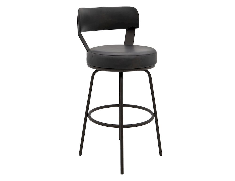 IFD  - Maison  - Wooden Frame & Metal Base, Barstool 24"  - Black  - IUP701-BST24-211 view 2