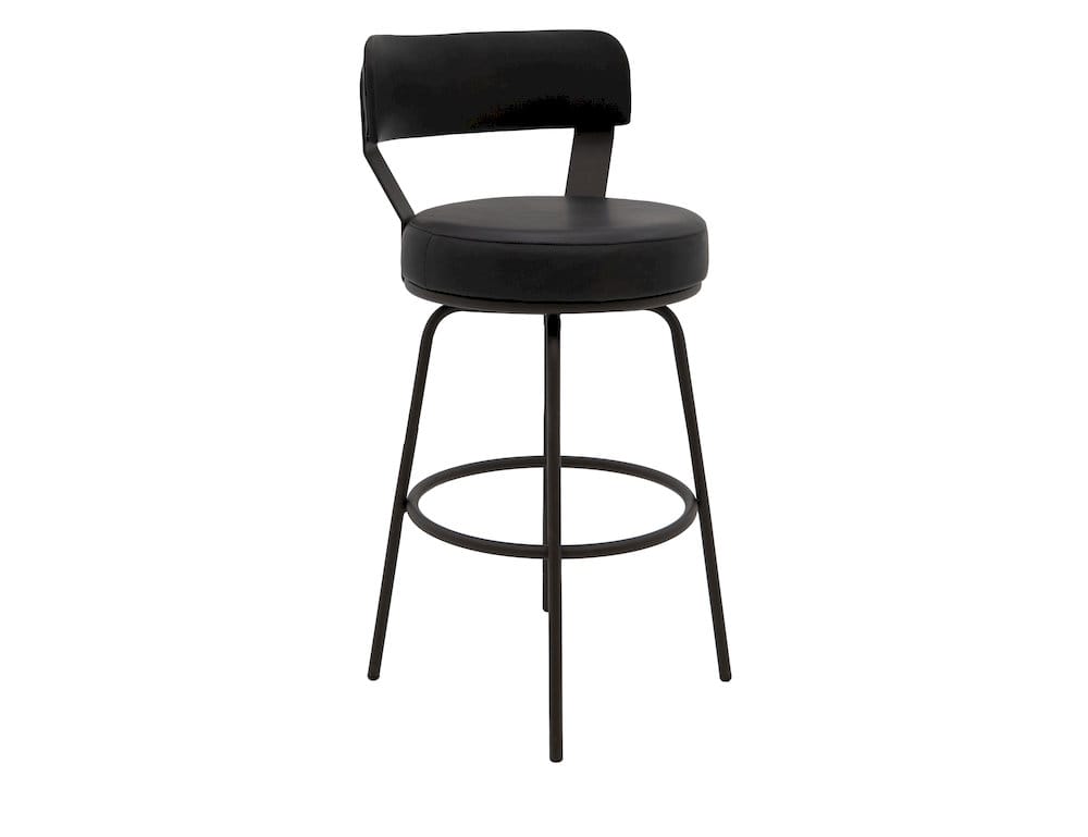 IFD  - Maison  - Wooden Frame & Metal Base, Barstool 24"  - Black  - IUP701-BST24-216 view 1