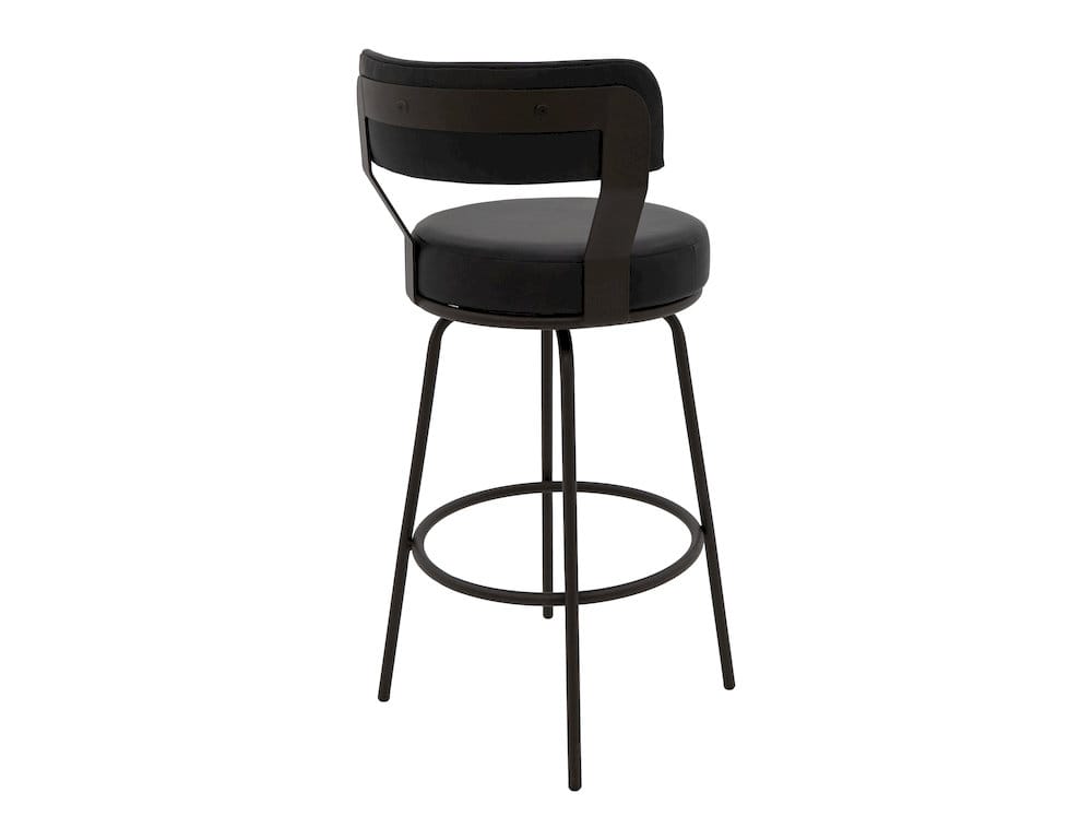 IFD  - Maison  - Wooden Frame & Metal Base, Barstool 30"  - Black  - IUP701-BST30-216 view 2