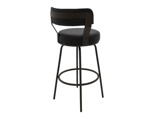 IFD  - Maison  - Wooden Frame & Metal Base, Barstool 30"  - Black  - IUP701-BST30-216 view 2