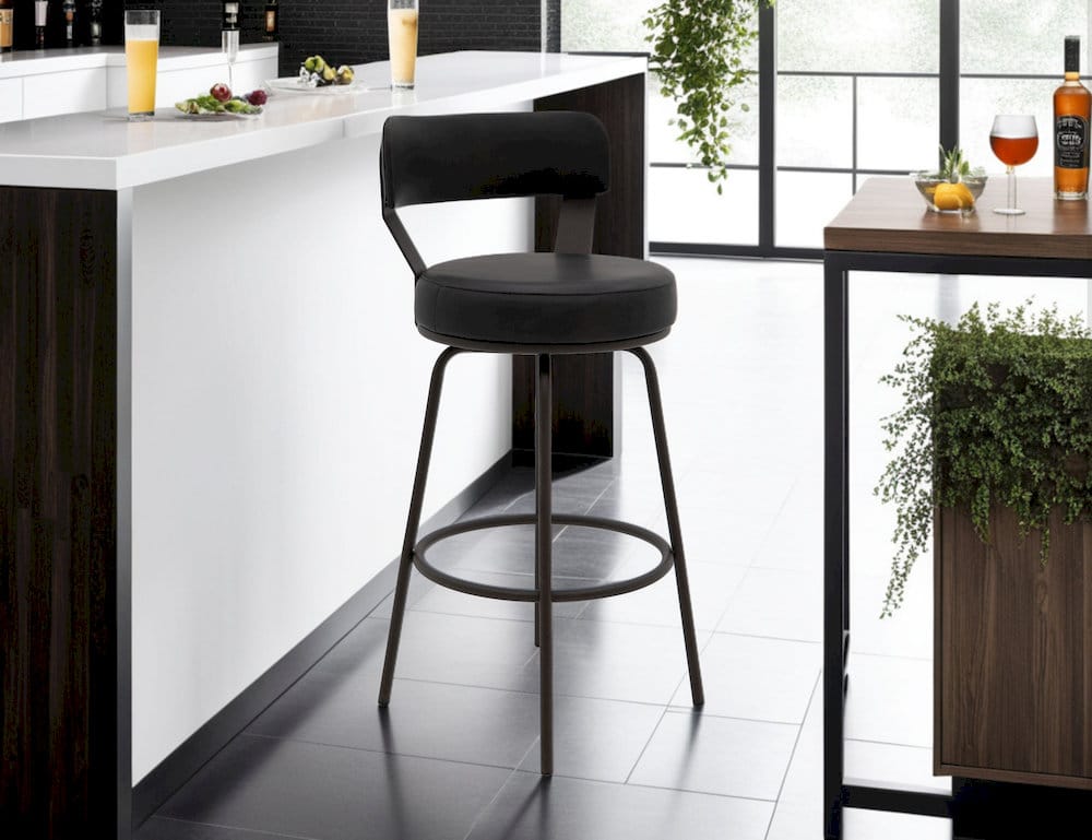 IFD  - Maison  - Wooden Frame & Metal Base, Barstool 30"  - Black  - IUP701-BST30-216 view 4