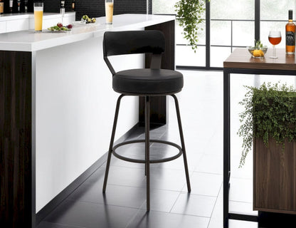 IFD  - Maison  - Wooden Frame & Metal Base, Barstool 30"  - Black  - IUP701-BST30-216 view 4