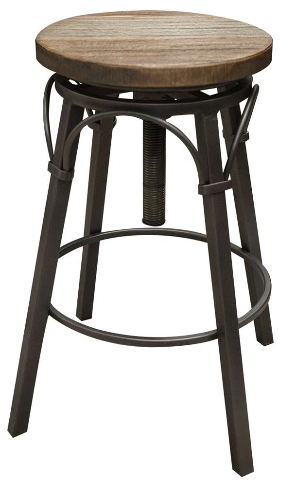 IFD - Marquez 24-30in Adjustable Swivel Stool, Wooden Seat, Straight Leg - IFD1141STL2430 veiw 1