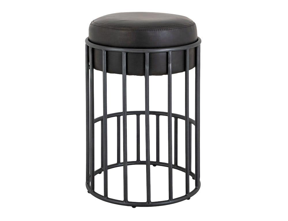 IFD  - Merlin  - Wooden Frame & Metal Base, 30" Upholstered Barstool  - Black  - IUP814-STL30-216 view 1