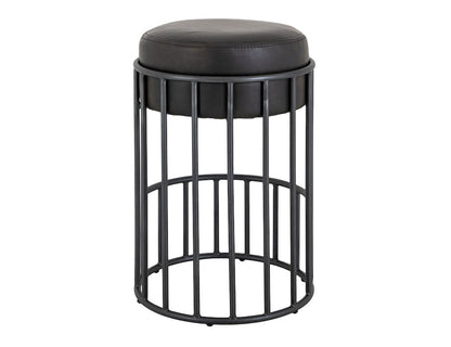 IFD  - Merlin  - Wooden Frame & Metal Base, 30" Upholstered Barstool  - Black  - IUP814-STL30-216 view 1
