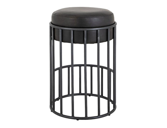 IFD  - Merlin  - Wooden Frame & Metal Base, 30" Upholstered Barstool  - Black  - IUP814-STL30-216 view 1
