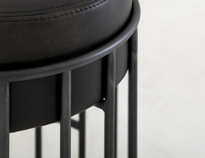 IFD  - Merlin  - Wooden Frame & Metal Base, 30" Upholstered Barstool  - Black  - IUP814-STL30-216 view 3