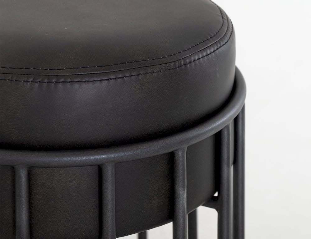 IFD  - Merlin  - Wooden Frame & Metal Base, 30" Upholstered Barstool  - Black  - IUP814-STL30-216 view 4
