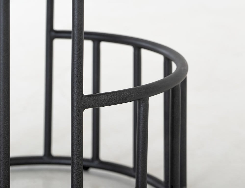 IFD  - Merlin  - Wooden Frame & Metal Base, 30" Upholstered Barstool  - Black  - IUP814-STL30-216 view 5