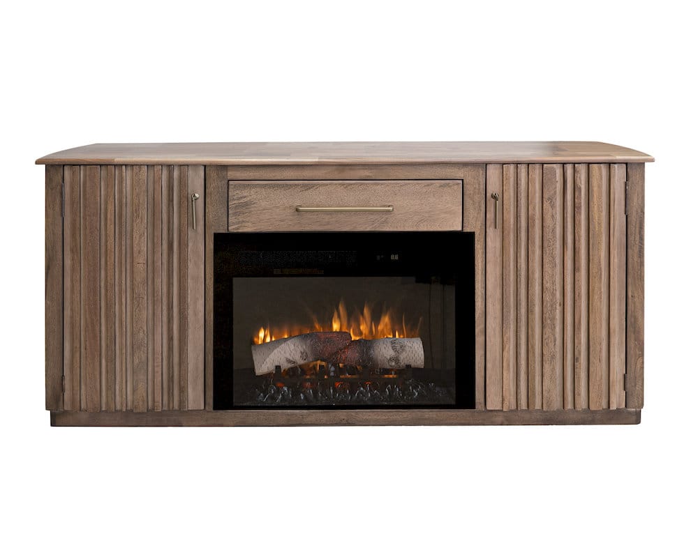 IFD  - Mezquite  - 1 Drawer, 2 Doors Fireplace TV Stand 70"  - Brown  - IFD6621EFP70 view 2