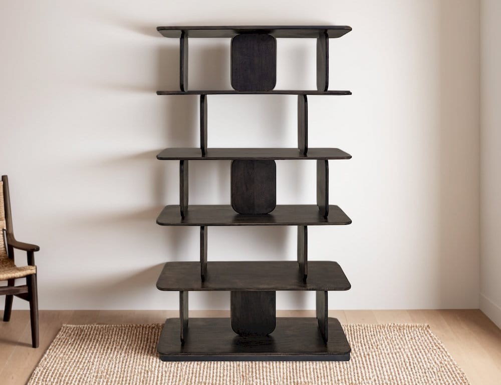 IFD  - Mezquite  - 5 Shelves, Bookcase  - Black  - IFD6631BKS view 3