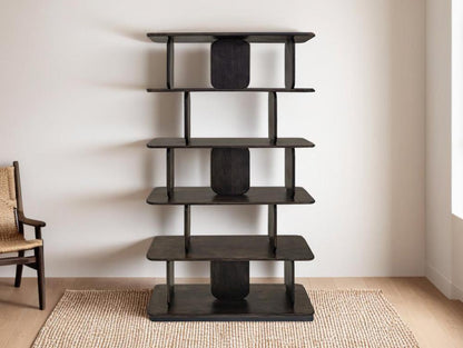 IFD - Mezquite - 5 Shelves, Bookcase in Oil Black - IFD6621BKSBK veiw 6